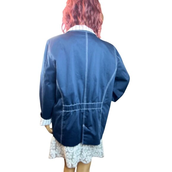 Alfred Dunner Casual Nautical Style Jacket in Navy/White Size 14 - Picture 5 of 6
